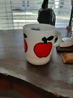 Anchor Hocking FIRE KING Coffee Mug, Cup, Apple Motif, White Milk Glass, Rare