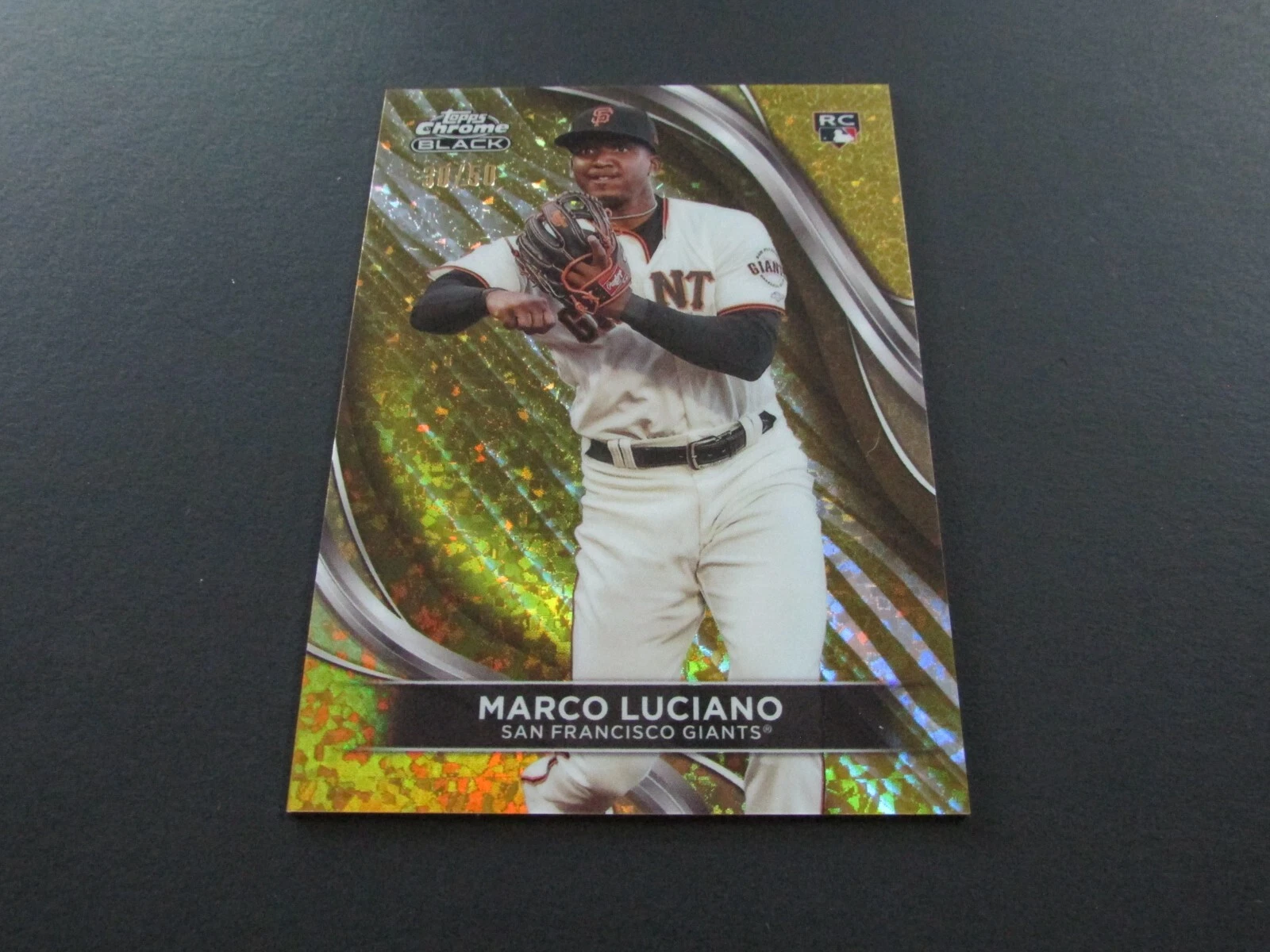 2024 Topps Chrome Black Card #7 Marco Luciano Rookie Gold Mini Diamonds /50