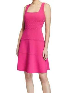 KOBI HALPERIN Size 6 MICHAELA SCALLOP-TRIM SLEEVELESS A-LINE DRESS BLOSSOM - Picture 1 of 14