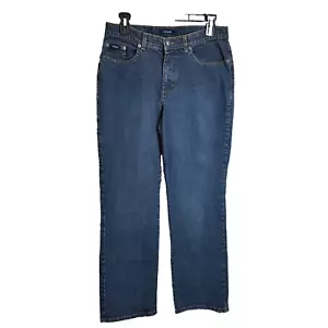 Pantalones de mezclilla Izod para mujer talla 10 clásicos tiro medio pierna recta lavado medio elástico - Imagen 1 de 11