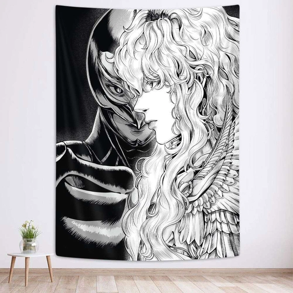 MARKENLOS Anime Berserk Griffith bianco e nero poster XXL arazzo arazzo arazzo carta da parati fotografica