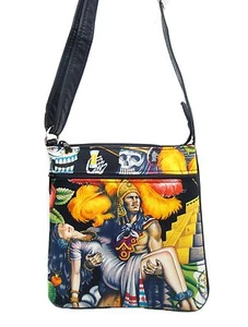 BOLSO CRUZADO SOBRECUERPO AZTECA PATRÓN LATINO BOLSO DE HOMBRO CON MANGO AJUSTABLE, - Imagen 1 de 4