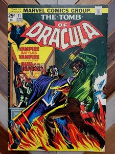 Tumba de Drácula #21 en muy buen estado (Marvel 1974) Blade aparece MVS intacto / WOLFMAN & COLAN - Imagen 1 de 8