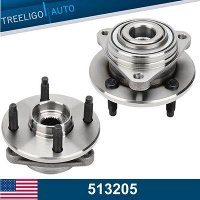 513205 Pair Front Wheel Hub & Bearings for Saturn Cobalt Ion Pontiac G5 4-Lugs - Imagem 1 de 4