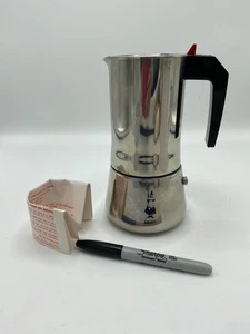 New 6 Cup Bialetti Stainless Steel Stovetop Espresso-Moka Pot Coffee Maker - Picture 1 of 2