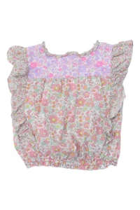 Love Shack Fancy Girls Cotton Sleeveless Floral Print Blouse Pink Size 12 - Picture 1 of 10