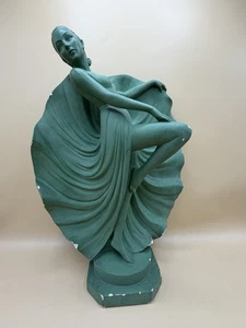 Guiseppe Leonardi Vintage Antik Art Deco Figur "MIRABELLE" Jade Grün - Bild 1 von 14