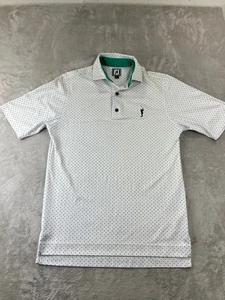 FootJoy Herren weiß gepunktet Pony Golf Logo sportliche Passform Poloshirt Größe Medium - Bild 1 von 10