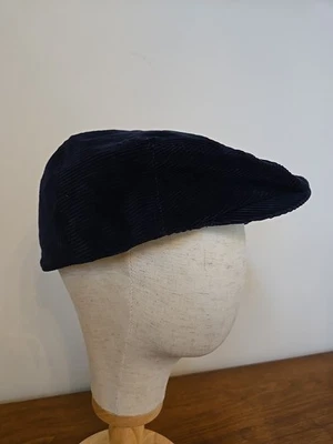 Polo Ralph Lauren Corduroy Navy Blue NewsBoy Drivers Cap S/M Cabbie Hat - Image 1 of 4