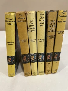 Vintage NANCY DREW Set of 6 (1950s-1960s) Good Condition, Yellow Hardcovers - Foto 1 di 16