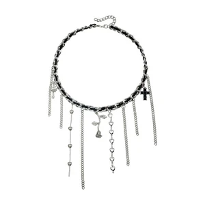 Unique Floral Crucifix Charm Tassels Necklace Adjustable Bohemian Fashion Gift - Picture 1 of 8