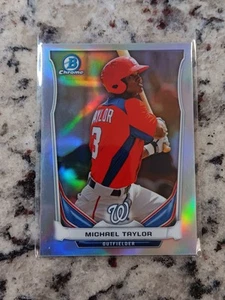 2014 Bowman Chrome Refractor Michael Taylor BCP40 /500 Nationals - Picture 1 of 2