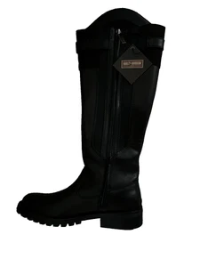 Harley-Davidson Damen Bradner Reißverschluss 16" Schwarz Motorradstiefel 6,5 M D87262 - Bild 1 von 6