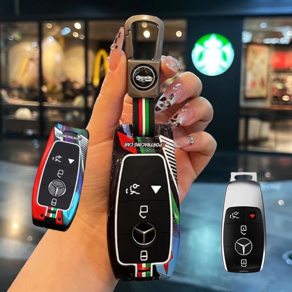 汽车钥匙链保护壳 保护套 适用于梅赛德斯-奔驰 A C E GLC AMG C300 钥匙保护壳 — 第 1/3 张图片