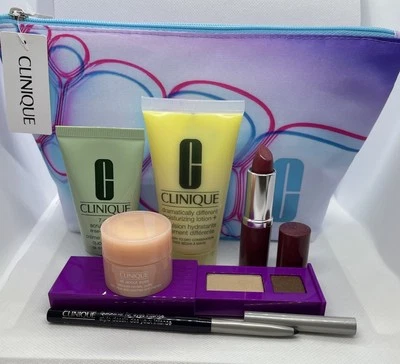 New Clinique 7-Pc. Makeup Skincare Travel Gift Set With Cosmetic Bag - Image 1 of 2