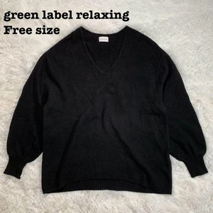 Green Label Relaxing Wool Cashmere Knit V-Neck Black - Picture 1 of 11