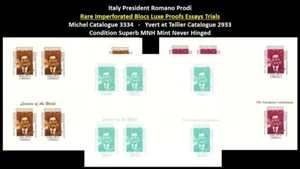 Liberia 1999 Italy President Romano Prodi Set x3 Imperf Bloc MNH - Picture 1 of 4
