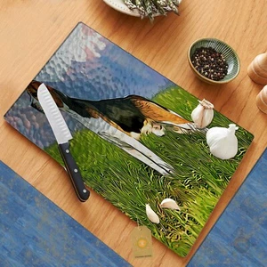 Adorabile beagle cucciolo tagliere in vetro piatto caldo sottopiano - Foto 1 di 1