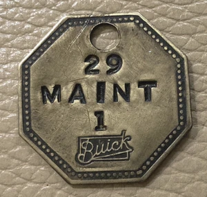 Rare VTG BUICK "Maintenance" Tool Check Brass Tag #1; Flint MI Auto Factory - Picture 1 of 1