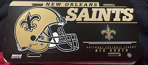 Vintage New Orleans Saints License Plate Plastic 2002