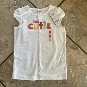 Gymboree Citrus Cooler White Girls Tank Top Shirt NWT Sz 9 Dad's Cutie  - Picture 1 of 5