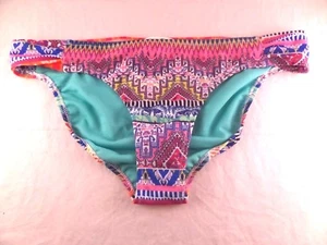 Nuevo sin etiquetas parte inferior de bikini para mujer Jessica Simpson patrón azteca talla L - Imagen 1 de 4