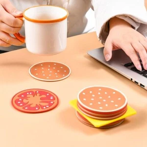 6/9/12pcs Cute Hamburger Coaster Creative Cup Pad Placemat Coffee Cup - Picture 1 of 15