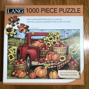 Lang 1000-teiliges Puzzle - Ernte-LKW Susan Winget - 29" x 20" - Grenze eingetütet - Bild 1 von 10