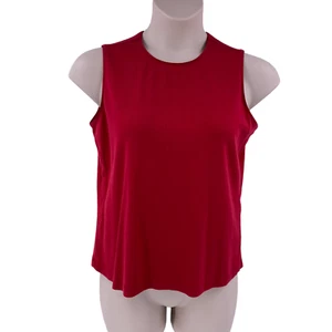 Blusa Merona para mujer talla XL roja sin mangas cuello redondo mezcla de algodón vacaciones - Imagen 1 de 9