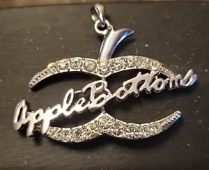 APPLE BOTTOMS Silver Tone Rhinestone Pendant - Picture 1 of 4