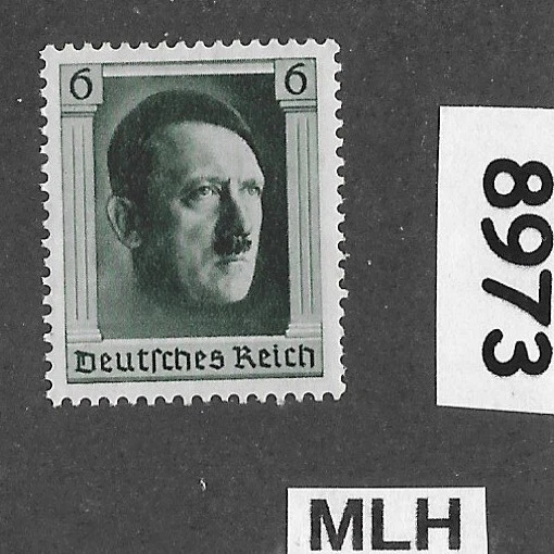 MLH stamp B102a / Adolf Hitler / 1937 Birthday / Third Reich era Germany   #8973 - Image 1 of 1