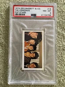 THE OSMOND Pop Stars Card #18 - PSA 8 - 1974 Geo. Bassett Co Pop Stars - Picture 1 of 4