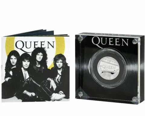 Great Britain UK  2020 £1 One Pounds QUEEN MUSIC LEGENDS 1/2oz Silver Proof Coin Cover