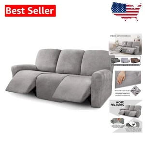 Luxurious Velvet 8-Piece Recliner Sofa Covers for 3-Seat Furniture Protection - Picture 1 of 10