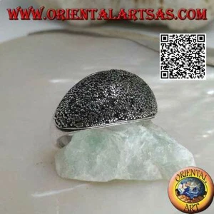 Anello in Argento 925‰ a fascia bombata tempestato di marcasite - Foto 1 di 2