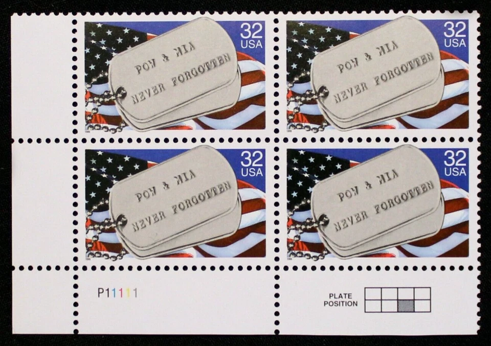 US Plate Blocks Stamps #2966 ~ 1995 POW & MIA 32c MNH SP3346 - Image 1 of 1