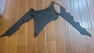 Shein Damen Asymmetrisch Cutout Langarm Tanz Top Schwarz Größe Medium - Bild 1 von 4