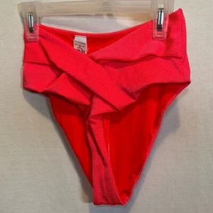 AA-264 Aerie NWT High Cut Cheeky Pink Summer Swim Bikini Bottom Size XS - Picture 1 of 12