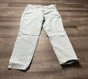 Old Navy Damen 12 OG Straight High Rise Light Wash Jeans Raw Hem J7 - Bild 1 von 8