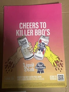 Liquid Death X Pabst Blue Ribbon 11x17” Marketing Poster - Picture 1 of 4