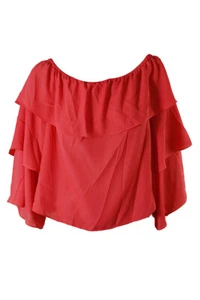 Inc International Concepts Red Ruffled Off-The-Shoulder Top L - Picture 1 of 3