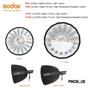 Godox Deep Parabolic Softbox For Bowens Mount Flash With 16 Rods + Carrying Bag - Picture 1 of 7