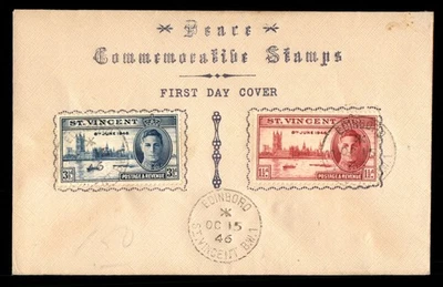 Mayfairstamps San Vicente FDC 1946 Rey Jorge VI Parlamento Edificio Primer Día C Foto 1 de 2