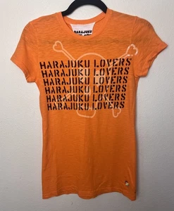 Harajuku Lovers A Fatal Attraction To Cuteness Cross Bones T-Shirt Small orange - Bild 1 von 7