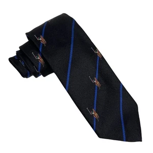 Polo Ralph Lauren Niño De Colección Corbata Rayas Caballo Ecuestre Jinetes Azul Marino 2.5" x 50" - Imagen 1 de 7