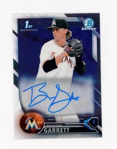 2016 Bowman Chrome BRAXTON GARRETT 1st ROOKIE RC AUTO AUTOGRAPH #CDA-BG Marlins - Picture 1 of 2