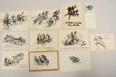 N95T25- Bruno Liebscher (XX) Künstlerkarten meist Federlithografien 1920er/30er - Bild 1 von 4