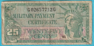 USA 1961 • P# M45 • 25 cents  • series 591 • Fine G02657712G - Image 1 of 2