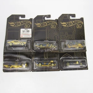 Hot Wheels Black & Gold 50th Anniversary Set 6 Autos Camaro Impala Dart Mill NEU - Bild 1 von 9