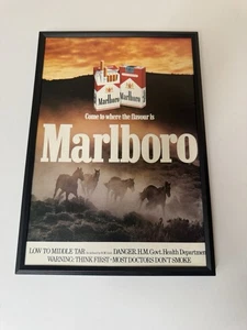 Gerahmtes Original 1980’s Marlboro Cigarettes F1 Magazin Werbung Poster 80s Retro n - Bild 1 von 1